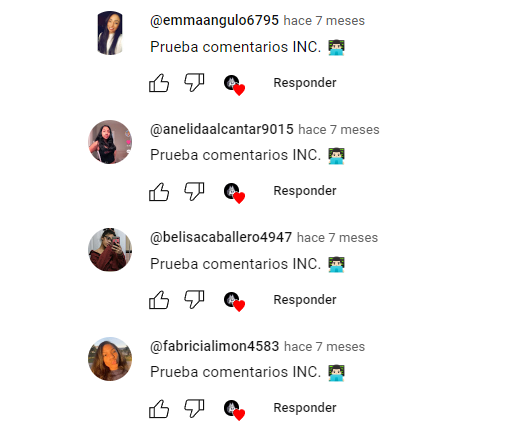 Comentarios YouTube