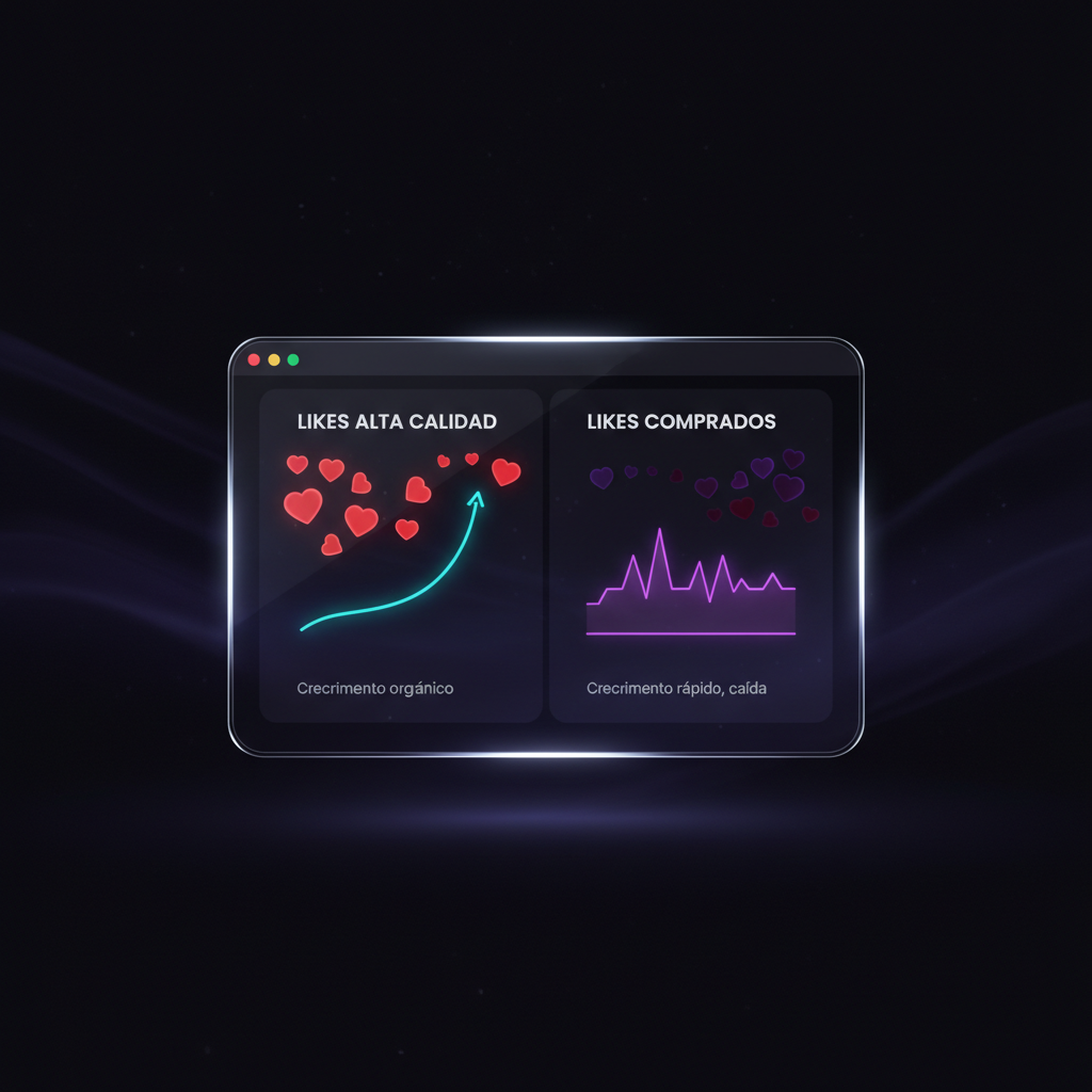 Comparativa likes alta calidad vs comprados en TikTok 2025